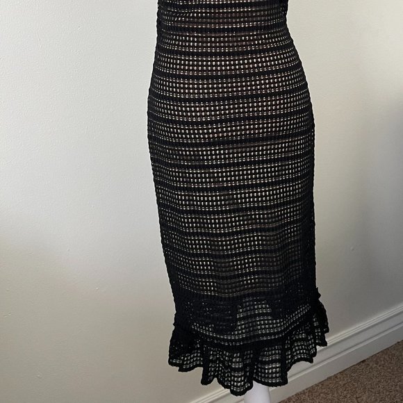MAX STUDIO | NWT Lace Sheath Flutter Sleeve Midi Dress - Picture 6 of 17